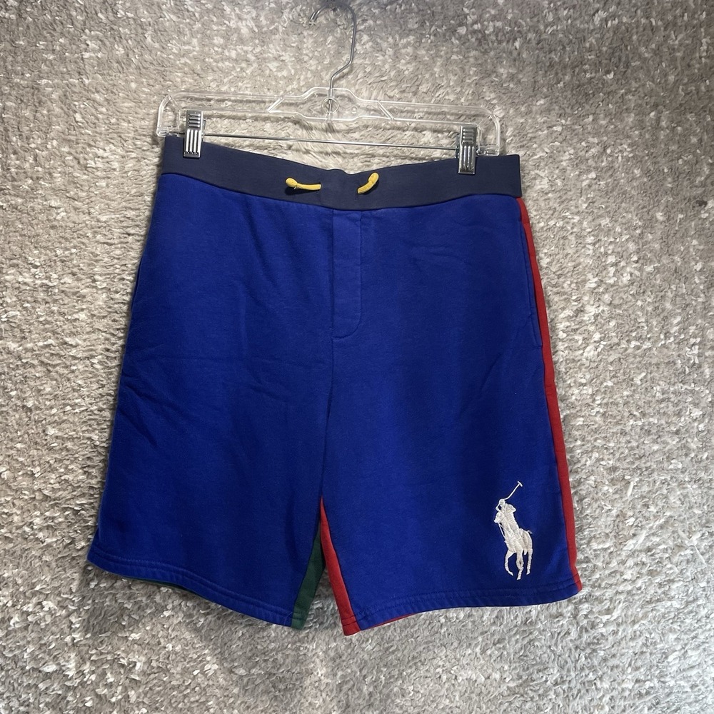 Polo Ralph Lauren Colorblock Sweatshorts Big Pony Logo L, 14, 16 Casual Pockets